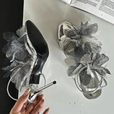 LBSFY  -  Lace Flower High Heels Women Luxury Designer Sandals Female Open Toe Thin Band Flowers Fashion Party Dress Shoes Pumps Woman